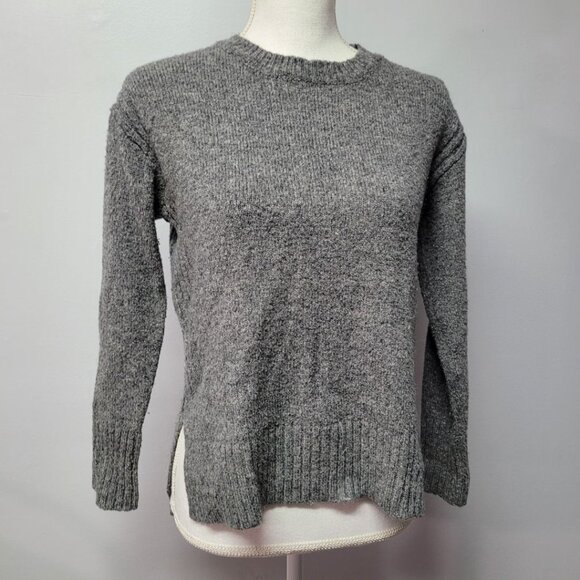 Pink Clover Sweater Gray Womens Small Split Side Long Sleeve Knit Fall Warm - Picture 2 of 9